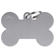 SILCA My Family Bone Shape ID Tag With Split Ring Extra Large - Grey