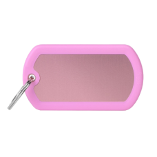 SILCA My Family Military Luggage ID Tag With Split Ring & Rubber Edging - Pink
