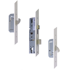ERA Trimlock Lever Operated Latch & Deadbolt Split Spindle With 2 Hooks & 44mm White Faceplate 45/92 6945-301-ZA-01