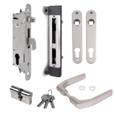 LOCINOX Gatelock Sixtylock Insert Set with Keep For 60mm Box Section SAA Sixtylock Kit - Satin Stainless Steel