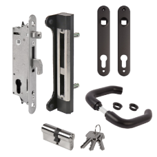 LOCINOX Gatelock Sixtylock Insert Set with Keep For 60mm Box Section Sixtylock Kit - Black