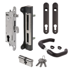LOCINOX Gatelock Fiftylock Insert Set with Keep For 50mm Box Section Fiftylock Kit - Black