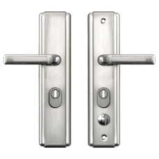 HOOPLY 5586 Square Backplate Lever Handles 68mm Centres Left Hand - Chrome Plated