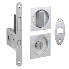 BONAITI SERRATURE Easy Kit Square With G500T To Suit WC Sliding Door Satin Chrome