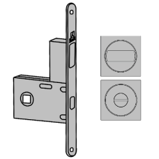 BONAITI SERRATURE Easy Kit Square With G500T To Suit WC Sliding Door Black - Matt Black