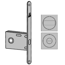 BONAITI SERRATURE Easy Kit Square With G500 To Suit WC Sliding Door Black - Matt Black