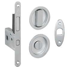 BONAITI SERRATURE Easy Kit Round With G500T To Suit WC Sliding Door Satin Chrome