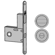 BONAITI SERRATURE Easy Kit Round With G500T To Suit WC Sliding Door Black - Matt Black