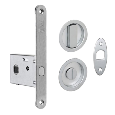 BONAITI SERRATURE Easy Kit Round With G500 To Suit WC Sliding Door Satin Chrome