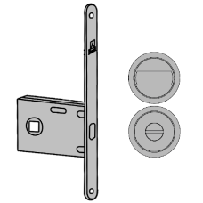 BONAITI SERRATURE Easy Kit Round With G500 To Suit WC Sliding Door Black - Matt Black