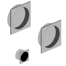 BONAITI SERRATURE Classic Sliding Door Handle Square BQD Blind Finger Pull Set Satin Chrome