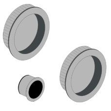 BONAITI SERRATURE Classic Sliding Door Handle Round B7D Blind Finger Pull Set Satin Chrome
