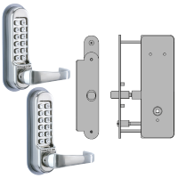 CODELOCKS CL0530 CL0535 Back To Back Digital Lock Stainless Steel with XTD Gate Lock CL0530 BB XTD Without Passage Set