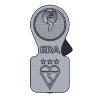 ERA Invincible BS Kitemarked 3 Star Cylinder & Turn 100mm 50Ext/T50 45/10/45T Keyed To Differ Satin Chrome