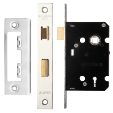 ERA Valiant 3 Lever Mortice Sashlock Square End 64mm Case Polished Keyed To Differ Display