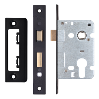 ERA Valiant Euro Mortice Sashlock Square End 64mm Case Black Matt