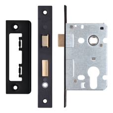 ERA Valiant Euro Mortice Sashlock Square End 64mm Case Black Matt Display