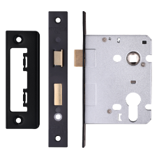 ERA Valiant Euro Mortice Sashlock Square End 76mm Case Black Matt