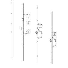 ROTO C600 45mm Backset Latch & Deadbolt Keywind With 2 Hooks 776654 45/92