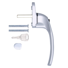 HOPPE Cranked Espag Handle AR722-7 040 Left Handed Silver