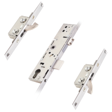 ERA Lever Operated Split Spindle Latch & Deadbolt 20mm Radius Faceplate With 2 Small Hooks 45/92