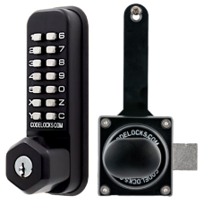 CODELOCKS CL200 Marine Grade Digital Gate Lock With Surface Latch & Key Override CL200 Marine Surface Gate Latch KO