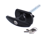 CARDALE Garage Door T-Handle Square Spindle With Screwhole In End Black
