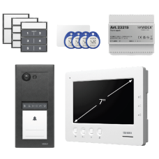 VIDEX ERA23VB Series Entry Panel Video Kit With 7 Inch Video Monitor (6788) PSU (2321S) & Proximity Card Fobs (955MF) ERAKIT23B6788 Gun Metal Grey ERAKIT23B6788
