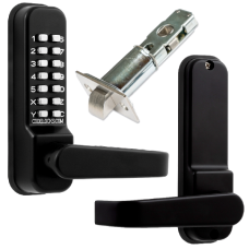 CODELOCKS CL0440 CL0445 Marine Grade Digital Gate Lock With Adjustable Latch Black CL0440 Without Passage Set - No