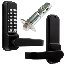 CODELOCKS CL0440 CL0445 Marine Grade Digital Gate Lock With Adjustable Latch Black CL0445 With Passage Set - No