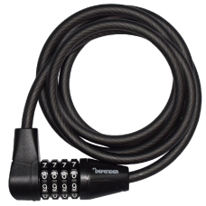 DEFENDER By Squire Cycle Cable Lock With 4 Wheel Combination 8mm x 1500mm Black DF COMBI C8/1500