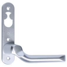 NORDAN NTech Villa Balcony Door Handle 3 Fix Internal Handed With Cutout To Suit Rococo Scandinavian Oval Left Handed Silver 0403166