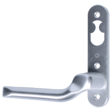 NORDAN NTech Villa Balcony Door Handle 3 Fix Internal Handed With Cutout To Suit Rococo Scandinavian Oval Right Handed Silver 0403164