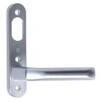 NORDAN NTech Villa Balcony Door Handle 3 Fix External With Cutout To Suit Scandinavian Oval Silver 0403168 NORDAN NTech Villa Balcony Door Handle 3 Fix External With Cutout To Suit Scandinavian Oval Silver 0403168