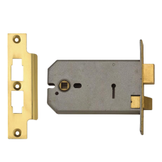 UNION 2077 Horizontal 3 Lever Sashlock 152mm Keyed Alike M101M  - Polished Lacquered Brass