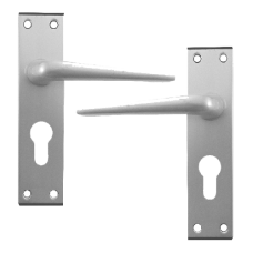 DORTREND 4212 Shirley Plate Mounted Lever Lock Furniture  Euro Lever Lock - Anodised Aluminium