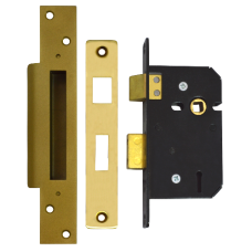 WILLENHALL LOCKS M5 5 Lever Sashlock 64mm MK  - Polished Brass