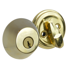 WEISER ND9470X Key & Turn Deadbolt  - Polished Brass