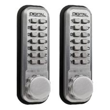 LOCKEY 2430DS Series Back To Back Digital Lock  - Satin Chrome