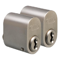 EVVA A5 Scandinavian Oval Cylinder 25.6mm KD Pair - Nickel Plated