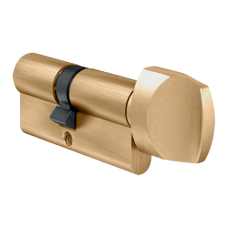 EVVA A5 KDZ Euro Key & Turn Cylinder KD 72mm 36-T36 31-10-T31  - Polished Brass