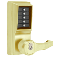 DORMAKABA Simplex L1000 Series L1021B Digital Lock Lever Operated  Right Handed With Cylinder LL1021B-03 - Polished Brass
