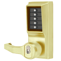 DORMAKABA Simplex L1000 Series L1021B Digital Lock Lever Operated  Left Handed With Cylinder LL1021B-03 - Polished Brass