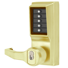 DORMAKABA Simplex L1000 Series L1021B Digital Lock Lever Operated  Left Handed With Cylinder LL1021B-03 - Polished Brass