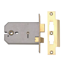 UNION 2026 Horizontal Mortice Bathroom Lock 127mm  - Polished Lacquered Brass