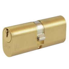 UNION 2X6 Oval Double Cylinder 74mm 37/37 32/10/32 Keyed To Differ PL - Polished Lacquered Brass