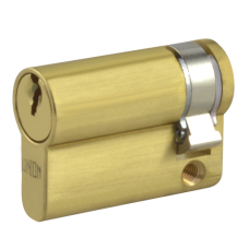 UNION 2X20A Euro Half Cylinder 45mm 35/10 Keyed To Differ PB - Polished Lacquered Brass