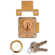 YALE 076S Cylinder Straight Cupboard Springlock 22mm Keyed To Differ Right Handed  - Polished Brass