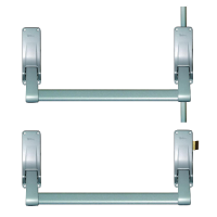 BRITON 377 Push Bar Double Rebated Door Panic Set Right Handed - Silver Enamelled