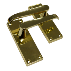 ASEC Vital Victorian Plate Mounted Straight Lever Furniture 100mm Latch - Polished Brass